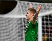 10 September 2019; James Collins of Republic of Ireland celebrates after scoring his side's third goal during the 3 International Friendly match between Republic of Ireland and Bulgaria at Aviva Stadium, Dublin. Photo by Seb Daly/Sportsfile