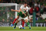 10 September 2019; James Collins of Republic of Ireland in action against Daniel Mladenov of Bulgaria during the 3 International Friendly match between Republic of Ireland and Bulgaria at Aviva Stadium, Dublin. Photo by Eóin Noonan/Sportsfile