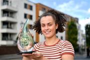 11 September 2019; Emma Duggan of Meath is pictured with The Croke Park / LGFA Player of the Month award for August, at The Croke Park in Jones Road, Dublin. Emma was in sparkling form for TG4 All-Ireland Finalists Meath during the month of August, scoring 3-2 against Wexford in the All-Ireland quarter-final, before contributing 1-5 in the semi-final victory over Roscommon. Emma and Meath are preparing for next Sunday’s Final against Tipperary at Croke Park. Photo by Piaras Ó Mídheach/Sportsfile