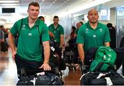 12 September 2019; Peter O'Mahony, left, and Rory Best of Ireland on the squad's arrival in Hanada Airport in Tokyo ahead of the 2019 Rugby World Cup in Japan. Photo by Brendan Moran/Sportsfile