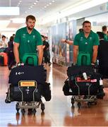 12 September 2019; Iain Henderson, left, and Rhys Ruddock of Ireland on the squad's arrival in Hanada Airport in Tokyo ahead of the 2019 Rugby World Cup in Japan. Photo by Brendan Moran/Sportsfile
