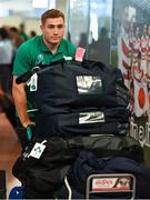 12 September 2019; Jordan Larmour of Ireland n the squad's arrival in Hanada Airport in Tokyo ahead of the 2019 Rugby World Cup in Japan. Photo by Brendan Moran/Sportsfile