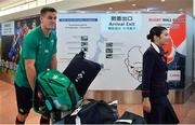 12 September 2019; Jonathan Sexton of Ireland on the squad's arrival in Hanada Airport in Tokyo ahead of the 2019 Rugby World Cup in Japan. Photo by Brendan Moran/Sportsfile