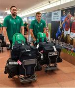 12 September 2019; Jack Conan, left, and Josh van der Flier of Ireland on the squad's arrival in Hanada Airport in Tokyo ahead of the 2019 Rugby World Cup in Japan. Photo by Brendan Moran/Sportsfile