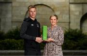 12 September 2019; Leanne Sheill from SSE Airtricity presenting Daniel Cleary of Dundalk FC with the SWAI SSE Airtricity Player of the month award for August at Davenport Hotel in Dublin. Photo by Eóin Noonan/Sportsfile