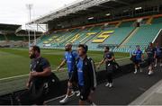 12 September 2019; Leinster players arrives ahead of the Pre-season friendly match between Northampton Saints and Leinster at Franklin Gardens in Northampton, England. Photo by Darren Staples/Sportsfile