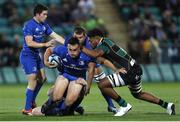 12 September 2019; Ronan Kelleher of Leinster is tackled by Devante Onojaife of Northampton Saints during the Pre-season friendly match between Northampton Saints and Leinster at Franklin Gardens in Northampton, England. Photo by Darren Staples/Sportsfile