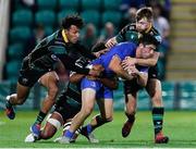 12 September 2019; Jimmy O'Brien of Leinster is tackled by Ryan Olowofela and Fraser Strachan of Northampton Saints during the Pre-season friendly match between Northampton Saints and Leinster at Franklin Gardens in Northampton, England. Photo by Darren Staples/Sportsfile