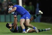 12 September 2019; Jimmy O'Brien of Leinster is tackled by Ollie Sleightholme of Northampton Saints during the Pre-season friendly match between Northampton Saints and Leinster at Franklin Gardens in Northampton, England. Photo by Darren Staples/Sportsfile