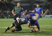 12 September 2019; Conor O'Brien of Leinster on his way to scoring a try during the Pre-season friendly match between Northampton Saints and Leinster at Franklin Gardens in Northampton, England. Photo by Darren Staples/Sportsfile