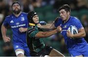 12 September 2019; Jimmy O'Brien of Leinster holds off Ollie Sleightholme of Northampton Saints during the Pre-season friendly match between Northampton Saints and Leinster at Franklin Gardens in Northampton, England. Photo by Darren Staples/Sportsfile