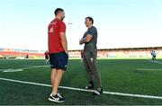 13 September 2019; Brendan Macken of London Irish, right, with Paddy Butler of Munster before the Pre-season friendly match between Munster and London Irish at the Irish Independent Park in Cork. Photo by Matt Browne/Sportsfile