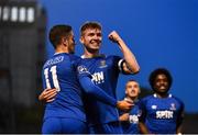 13 September 2019; Rory Feely of Waterford United celebrates with team-mate Zack Elbouzedi after scoring his side's first goal of the game during the SSE Airtricity League Premier Division match between Bohemians and Waterford at Dalymount Park in Dublin. Photo by Eóin Noonan/Sportsfile