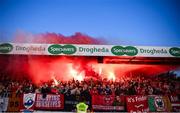 13 September 2019; Shelbourne supporters during the SSE Airtricity League First Division match between Drogheda United and Shelbourne at United Park in Drogheda, Louth.  Photo by Stephen McCarthy/Sportsfile