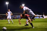13 September 2019; Chris Lyons of Drogheda United and Derek Prendergast of Shelbourne during the SSE Airtricity League First Division match between Drogheda United and Shelbourne at United Park in Drogheda, Louth.  Photo by Stephen McCarthy/Sportsfile