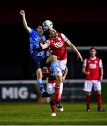 13 September 2019; Dara Keane of UCD in action against Lee Desmond of St Patricks Athletic during the SSE Airtricity League Premier Division match between St Patrick's Athletic and UCD at Richmond Park in Dublin.  Photo by Sam Barnes/Sportsfile
