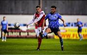 13 September 2019; Harry McEvoy of UCD in action against Ronan Hale of St Patricks Athletic during the SSE Airtricity League Premier Division match between St Patrick's Athletic and UCD at Richmond Park in Dublin.  Photo by Sam Barnes/Sportsfile