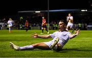 13 September 2019; Aidan Friel of Shelbourne celebrates after scoring his side's first goal during the SSE Airtricity League First Division match between Drogheda United and Shelbourne at United Park in Drogheda, Louth.  Photo by Stephen McCarthy/Sportsfile