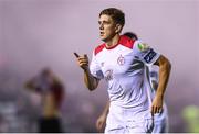 13 September 2019; Oscar Brennan of Shelbourne celebrates after scoring his side's second goal during the SSE Airtricity League First Division match between Drogheda United and Shelbourne at United Park in Drogheda, Louth.  Photo by Stephen McCarthy/Sportsfile