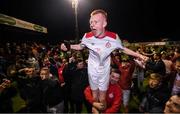 13 September 2019; Shane Farrell of Shelbourne celebrates promotion to the SSE Airtricity League Premier Division following the SSE Airtricity League First Division match between Drogheda United and Shelbourne at United Park in Drogheda, Louth.  Photo by Stephen McCarthy/Sportsfile