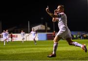 13 September 2019; Lorcan Fitzgerald of Shelbourne celebrates after scoring his side's third goal during the SSE Airtricity League First Division match between Drogheda United and Shelbourne at United Park in Drogheda, Louth.  Photo by Stephen McCarthy/Sportsfile