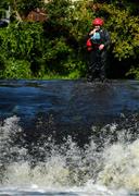 14 September 2019; Colm Slevin of Limerick Academy & Scouts Kayaking surveys the water prior to The 60th Liffey Descent on the River Liffey at Lucan Weir in Lucan, Co Dublin. Photo by Seb Daly/Sportsfile