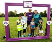14 September 2019; David Gillick with Participants pictured at the Navan parkrun at Blackwater Park, in Navan, Co. Meath, where Vhi hosted a special event to celebrate their partnership with parkrun Ireland. Vhi ambassador and Olympian David Gillick was on hand to lead the warm up for parkrun participants before completing the 5km free event. Parkrunners enjoyed refreshments post event at the Vhi Rehydrate, Relax, Refuel and Reward areas. Parkrun in partnership with Vhi support local communities in organising free, weekly, timed 5k runs every Saturday at 9.30am. To register for a parkrun near you visit www.parkrun.ie. Photo by Matt Browne/Sportsfile