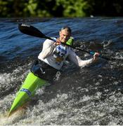 14 September 2019; Peter Egan from Salmon Leap Canoe Club, Ireland, competing in the K1 Class A Mens Kayaks event during The 60th Liffey Descent on the River Liffey at Lucan Weir in Lucan, Co Dublin. Photo by Seb Daly/Sportsfile