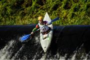 14 September 2019; Craig Stratford from Virginia Kayak Club, Ireland, competing in the K1 Class C Mens Kayaks event during The 60th Liffey Descent on the River Liffey at Lucan Weir in Lucan, Co Dublin. Photo by Seb Daly/Sportsfile