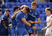 14 September 2019; Dan Sheehan of Leinster A is congratulated by Charlie Ryan, right, after scoring a try during the Celtic Cup match between Leinster A and Ulster A at Energia Park in Donnybrook, Dublin. Photo by Ramsey Cardy/Sportsfile