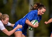 14 September 2019; Michelle Claffey of Leinster on her way to scoring her side's first try during the Women’s Interprovincial Championship Semi-Final match between Leinster and Ulster at St Mary's RFC in Templeogue, Dublin. Photo by Ben McShane/Sportsfile