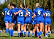 14 September 2019; Leinster players celebrate their side's first try, scored by Michelle Claffey, during the Women’s Interprovincial Championship Semi-Final match between Leinster and Ulster at St Mary's RFC in Templeogue, Dublin. Photo by Ben McShane/Sportsfile
