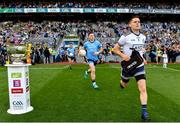 14 September 2019; Dublin captain Stephen Cluxton takes to the field prior to the GAA Football All-Ireland Senior Championship Final Replay match between Dublin and Kerry at Croke Park in Dublin. Photo by Seb Daly/Sportsfile