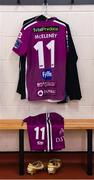 14 September 2019; A general view of the kit of Patrick McEleney of Dundalk in the dressing room before the EA Sports Cup Final match between Derry City and Dundalk at Ryan McBride Brandywell Stadium in Derry. Photo by Oliver McVeigh/Sportsfile