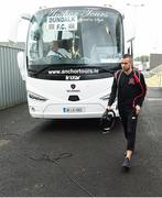 14 September 2019; Michael Duffy of Dundalk arrives before the EA Sports Cup Final match between Derry City and Dundalk at Ryan McBride Brandywell Stadium in Derry. Photo by Oliver McVeigh/Sportsfile