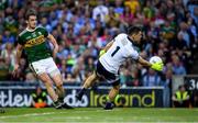 14 September 2019; Stephen Cluxton of Dublin saves a shot from Stephen O'Brien of Kerry, in the 54th minute,  during the GAA Football All-Ireland Senior Championship Final Replay match between Dublin and Kerry at Croke Park in Dublin. Photo by Ray McManus/Sportsfile