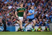 14 September 2019; Tommy Walsh of Kerry and Philly McMahon of Dublin come onto the pitch during the GAA Football All-Ireland Senior Championship Final Replay between Dublin and Kerry at Croke Park in Dublin. Photo by Stephen McCarthy/Sportsfile