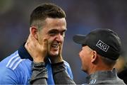 14 September 2019; Dublin manager Jim Gavin celebrates with Brian Fenton after the GAA Football All-Ireland Senior Championship Final Replay between Dublin and Kerry at Croke Park in Dublin. Photo by Piaras Ó Mídheach/Sportsfile