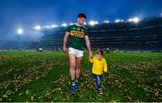 14 September 2019; Paul Geaney of Kerry leaves the field with his son Paidi following the GAA Football All-Ireland Senior Championship Final Replay match between Dublin and Kerry at Croke Park in Dublin. Photo by David Fitzgerald/Sportsfile