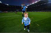 14 September 2019; Keadan Brogan, son of Bernard Brogan celebrates as his father watches on with twin brother Donagh following the GAA Football All-Ireland Senior Championship Final Replay match between Dublin and Kerry at Croke Park in Dublin. Photo by David Fitzgerald/Sportsfile