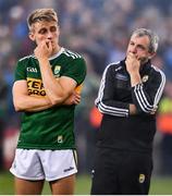 14 September 2019; Killian Spillane of Kerry, left, and manager Peter Keane following the GAA Football All-Ireland Senior Championship Final Replay match between Dublin and Kerry at Croke Park in Dublin. Photo by David Fitzgerald/Sportsfile