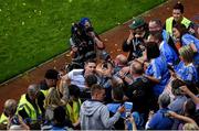 14 September 2019; Stephen Cluxton of Dublin celebrates with supporters after the GAA Football All-Ireland Senior Championship Final Replay match between Dublin and Kerry at Croke Park in Dublin. Photo by Daire Brennan/Sportsfile