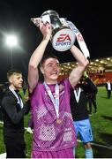 14 September 2019; Daniel Kelly of Dundalk celebrates after the EA Sports Cup Final match between Derry City and Dundalk at Ryan McBride Brandywell Stadium in Derry. Photo by Oliver McVeigh/Sportsfile