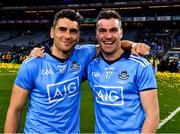 14 September 2019; Dublin players Bernard Brogan and Paddy Andrews celebrate after the GAA Football All-Ireland Senior Championship Final Replay match between Dublin and Kerry at Croke Park in Dublin. Photo by Ray McManus/Sportsfile