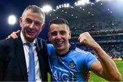 14 September 2019; Cormac Costello of Dublin celebrates with his dad John, the CEO of the Dublin County Board, after the GAA Football All-Ireland Senior Championship Final Replay match between Dublin and Kerry at Croke Park in Dublin. Photo by Ray McManus/Sportsfile