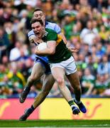 14 September 2019; Tadhg Morley of Kerry is fouled by Con O'Callaghan of Dublin, before Referee Conor Lane appeared to show a black card to Michael Fitzsimons of Dublin, during the GAA Football All-Ireland Senior Championship Final Replay between Dublin and Kerry at Croke Park in Dublin. Photo by Piaras Ó Mídheach/Sportsfile