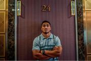 15 September 2019; Bundee Aki poses for a portrait after an Ireland Rugby Press Conference at the Hotel New Otani Makuhari in Chiba, Japan. Photo by Brendan Moran/Sportsfile