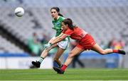 15 September 2019; Róisín O'Reilly of Fermanagh in action against Ceire Nolan of Louth during the TG4 All-Ireland Ladies Football Junior Championship Final match between Fermanagh and Louth at Croke Park in Dublin. Photo by Piaras Ó Mídheach/Sportsfile