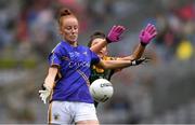 15 September 2019; Aishling Moloney of Tipperary in action against Máire O'Shaughnessy of Meath during the TG4 All-Ireland Ladies Football Intermediate Championship Final match between Meath andTipperary at Croke Park in Dublin. Photo by Piaras Ó Mídheach/Sportsfile