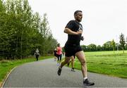 14 September 2019; Participants pictured at the Navan parkrun at Blackwater Park, in Navan, Co. Meath, where Vhi hosted a special event to celebrate their partnership with parkrun Ireland. Vhi ambassador and Olympian David Gillick was on hand to lead the warm up for parkrun participants before completing the 5km free event. Parkrunners enjoyed refreshments post event at the Vhi Rehydrate, Relax, Refuel and Reward areas. Parkrun in partnership with Vhi support local communities in organising free, weekly, timed 5k runs every Saturday at 9.30am. To register for a parkrun near you visit www.parkrun.ie.  Photo by Matt Browne/Sportsfile